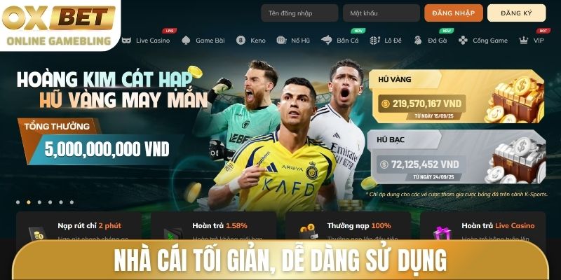 Nhà cái tối giản, dễ dàng sử dụng